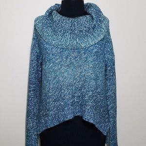 Cowl Neck Blue/Teal Ombré Sweater